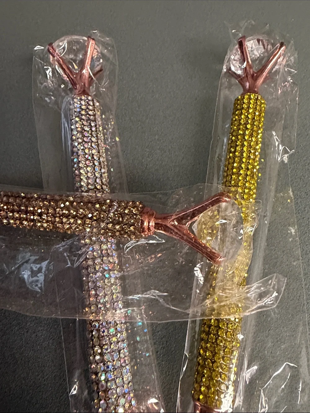 3 Rhinestone Crystal Dotting Pens - Gold, Rose Gold & Silver with refillable ink